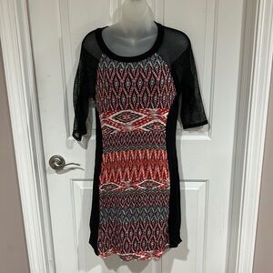 Julienne W Weston Wear sheer sleeve dress sz Medium  GUC B222